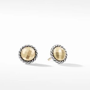 David Yurman Gold and Silver Cable Round Stud Earrings